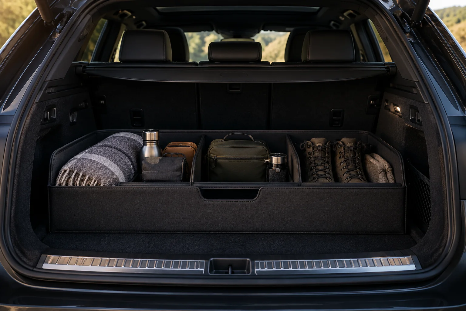 Organised car boot storage
